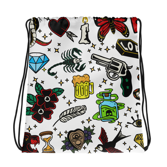 Tattoo Drawstring bag