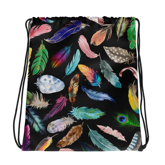 Feather Drawstring bag