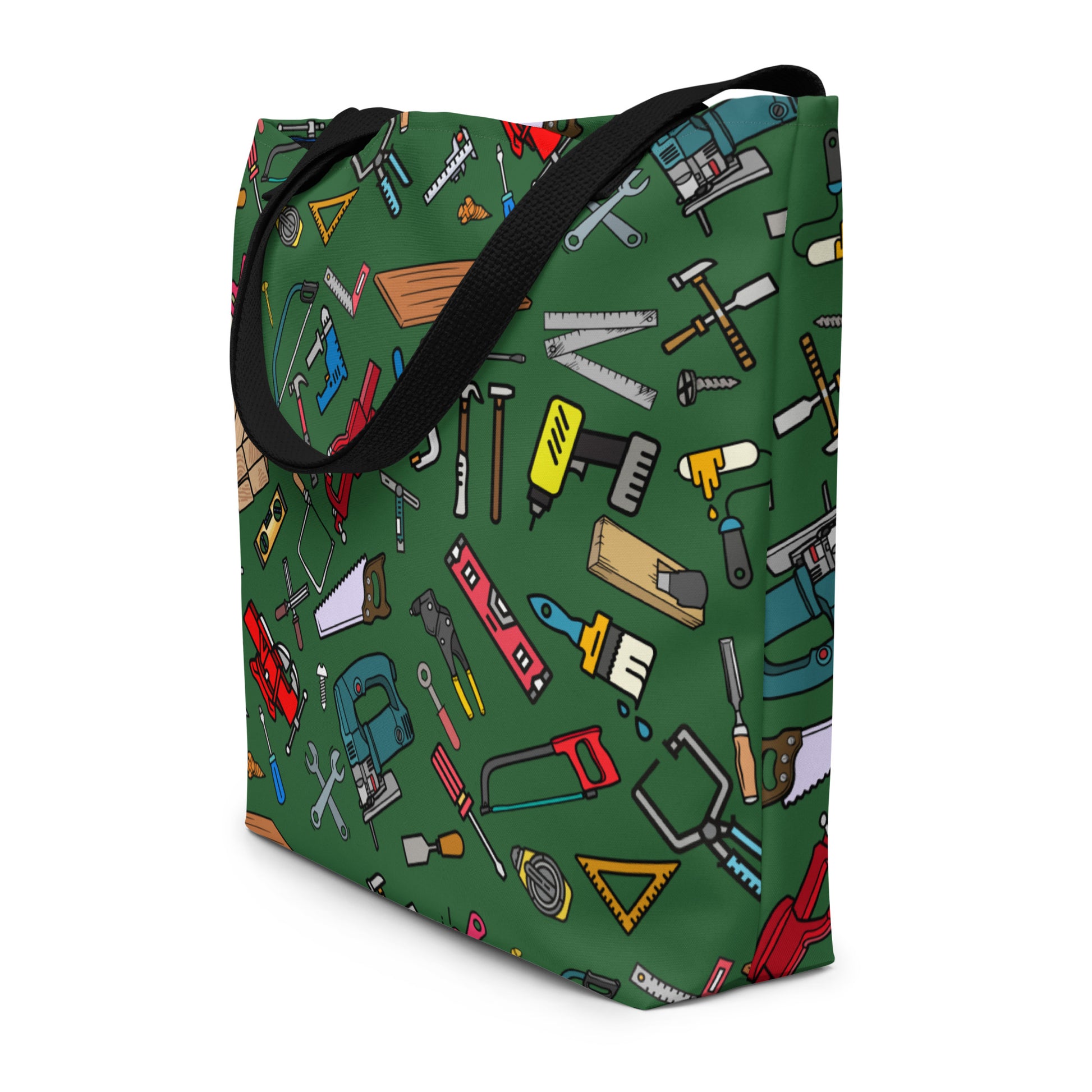 Carpenter,  Carpenter Gear, Carpenter Apparel, Construction Gift, Carpenters Tool, For You, Gift For Dad, Wood Working, kawaii,  Carpenter tools All-Over Print Large Tote Bag