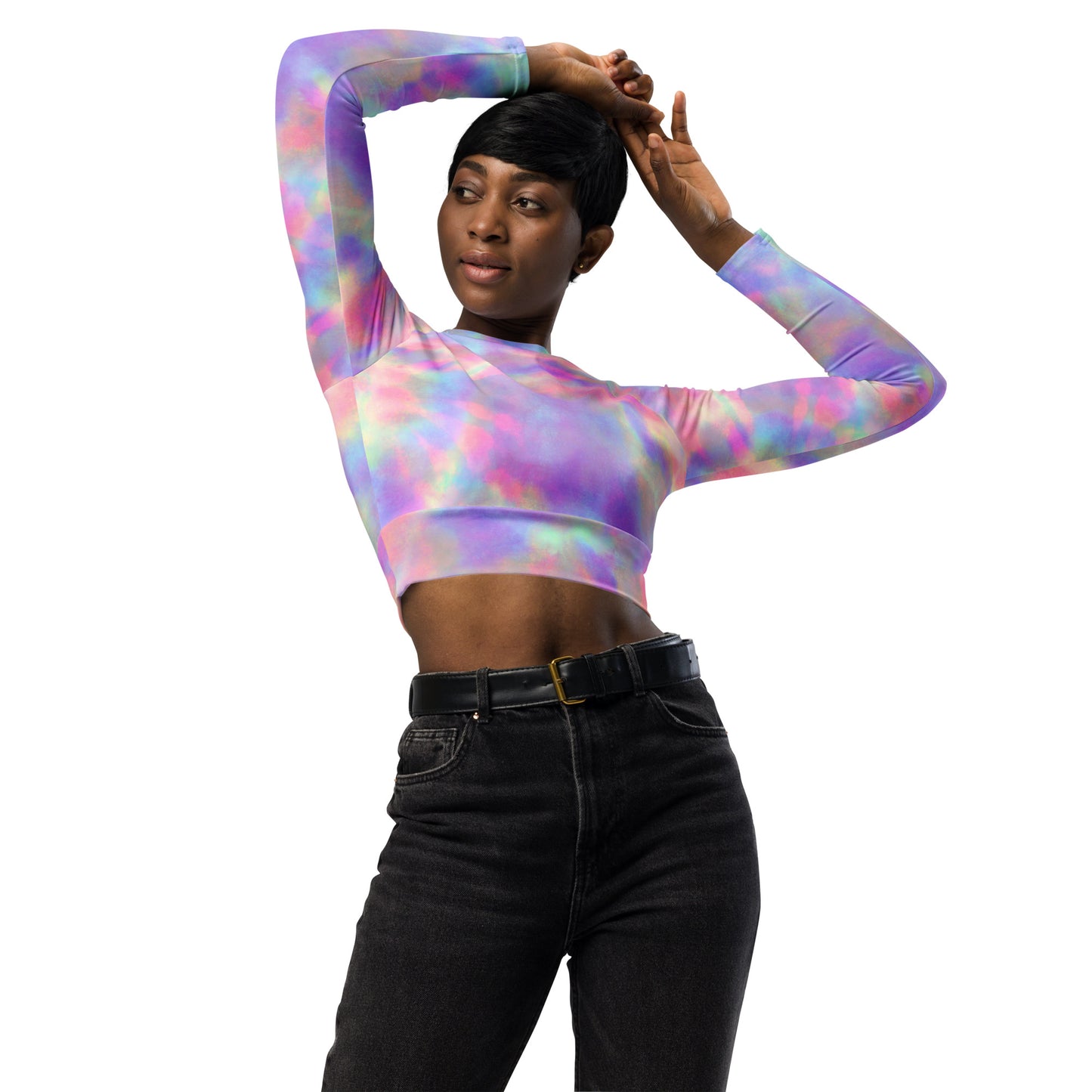 Tie Dye Recycled long-sleeve crop top