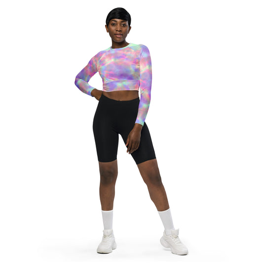 Tie Dye Recycled long-sleeve crop top