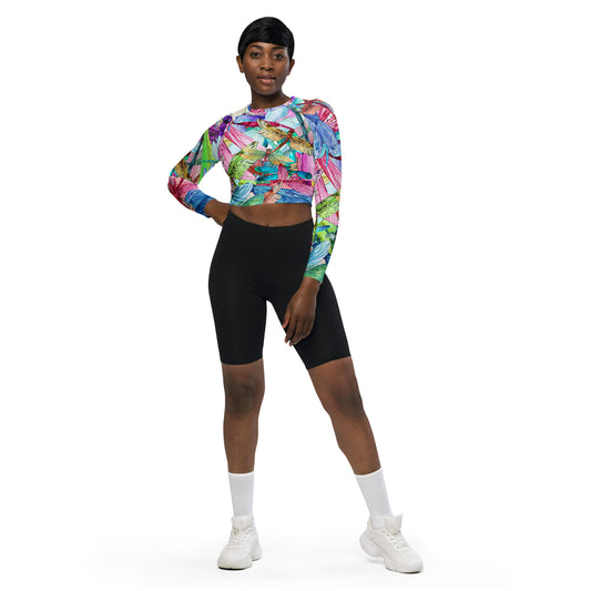Dragonfly Recycled long-sleeve crop top