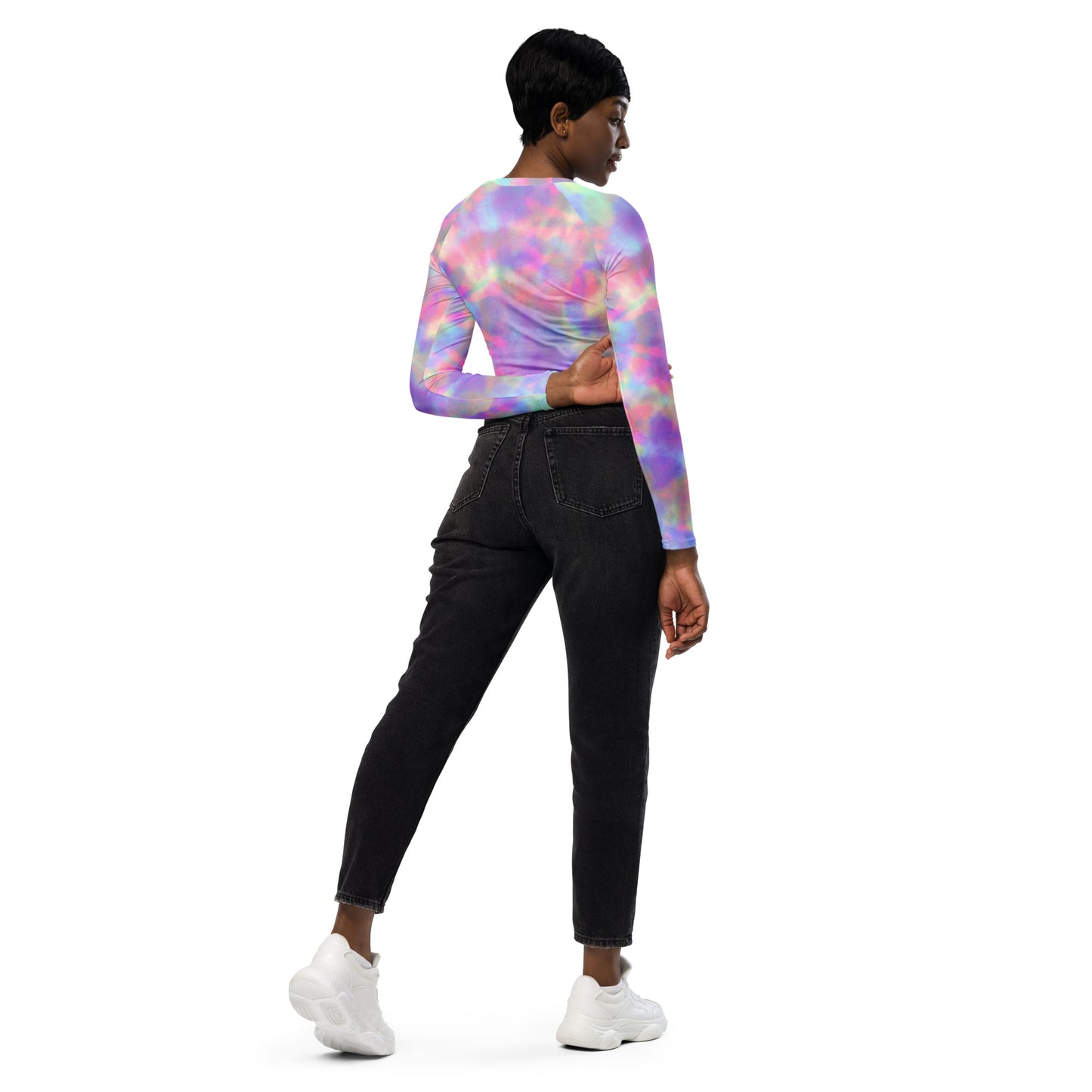 Tie Dye Recycled long-sleeve crop top