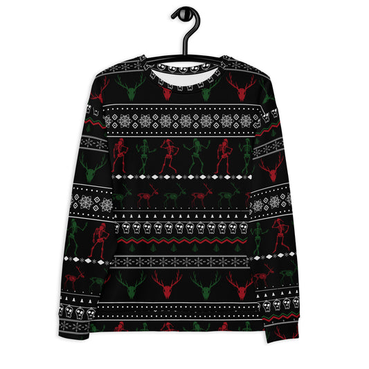 Christmas Skull Black Unisex Sweatshirt