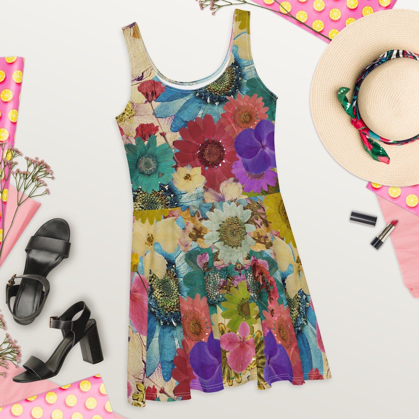 Pressed flowers Skater Dress