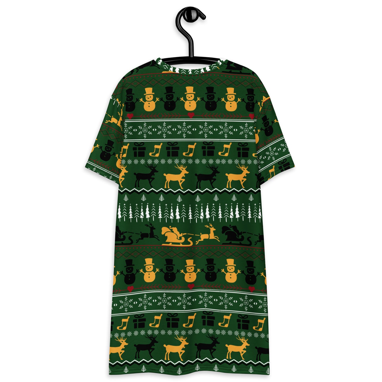 Christmas Green & Yellow T-shirt dress