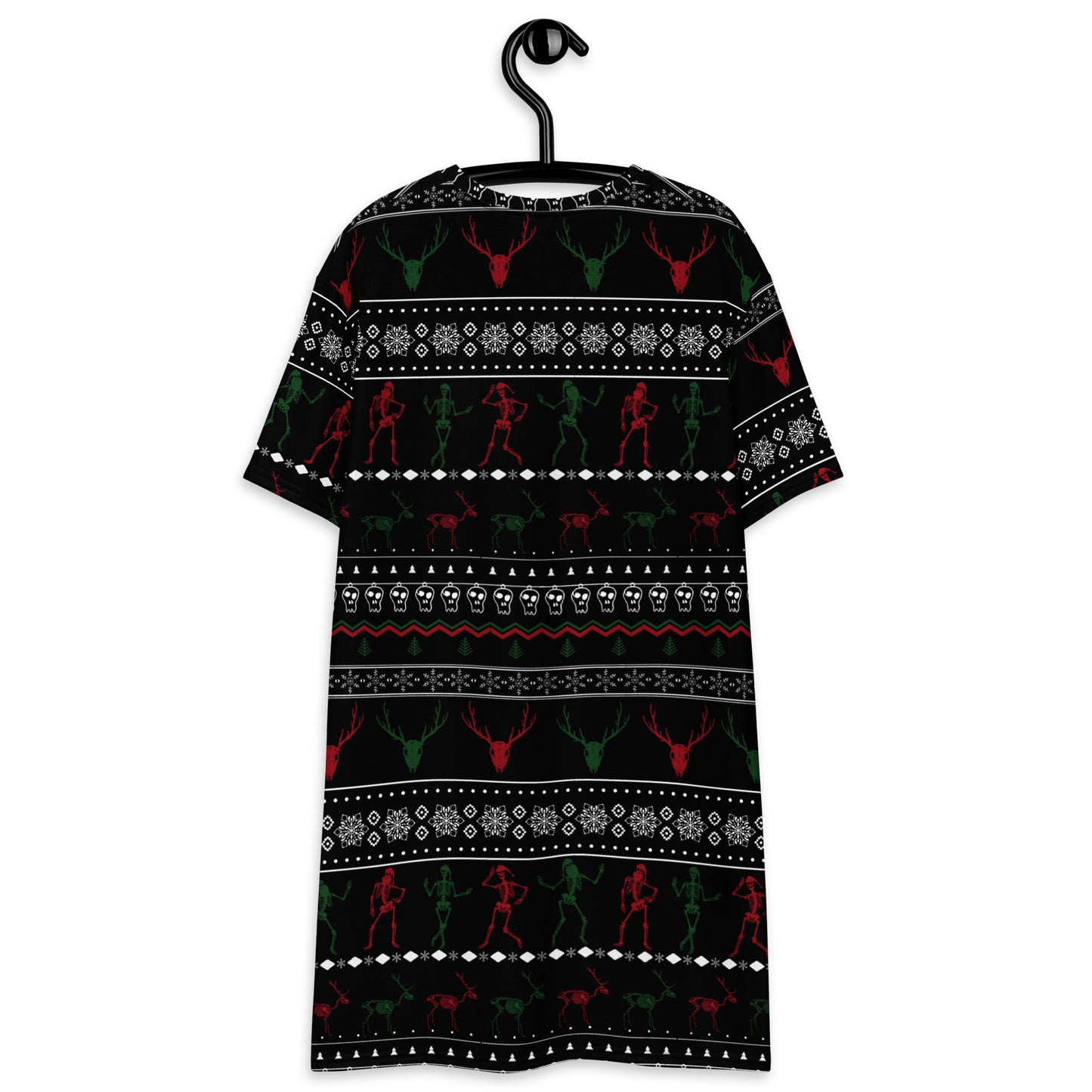Christmas Skull Black T-shirt dress