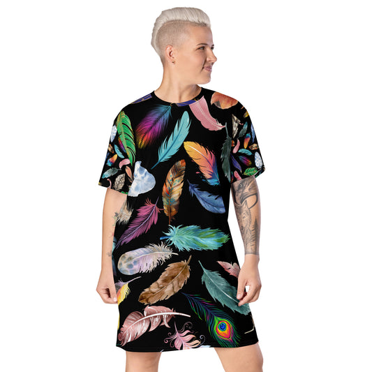 Feather T-shirt dress