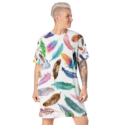 Feather T-shirt dress