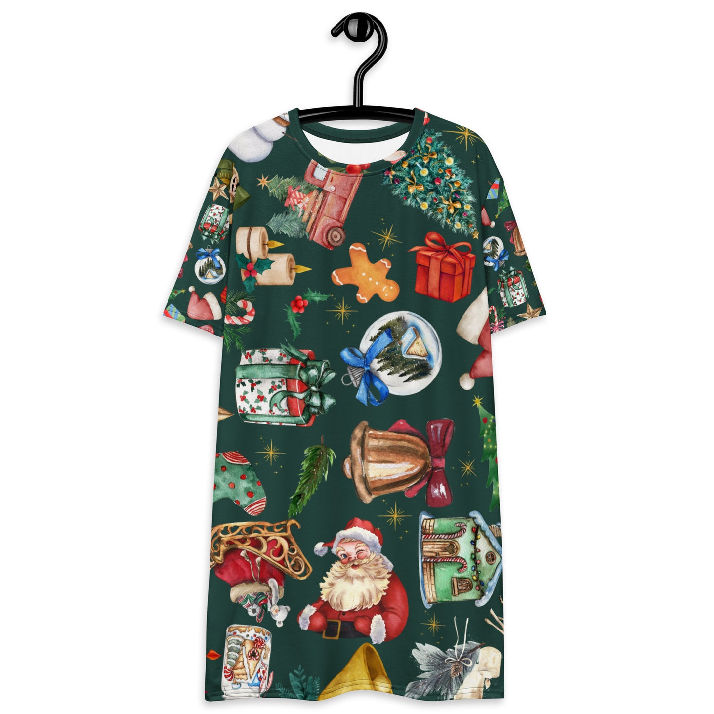 Christmas Green T-shirt dress,  Daily Use, Gift For Him, Gift For Her, Gift For Them, Pajama Pants, Comfy Pants, Christmas Pajamas, Relaxed Christmas Vibes T-shirt dress