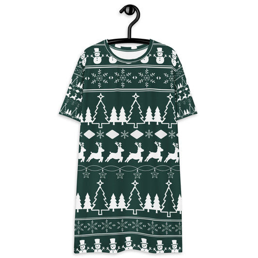 Christmas Green T-shirt dress