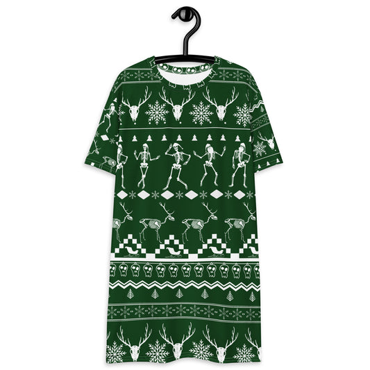 Christmas Skull T-shirt dress