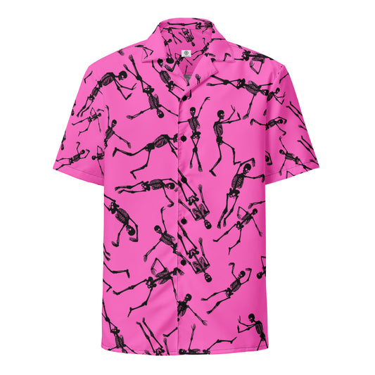 Skeleton PinkUnisex button shirt