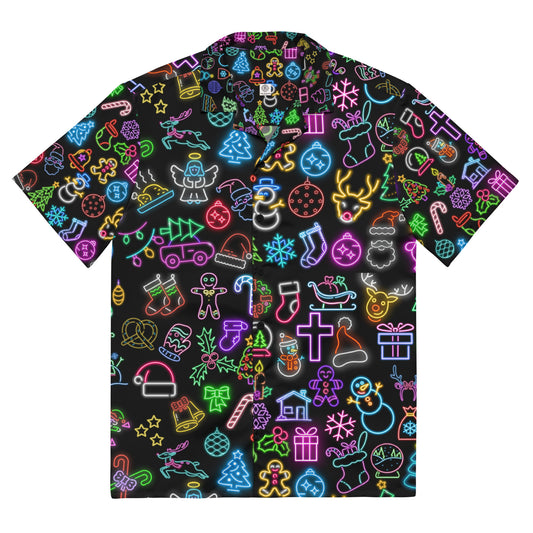 Christmas Neon Unisex button shirt