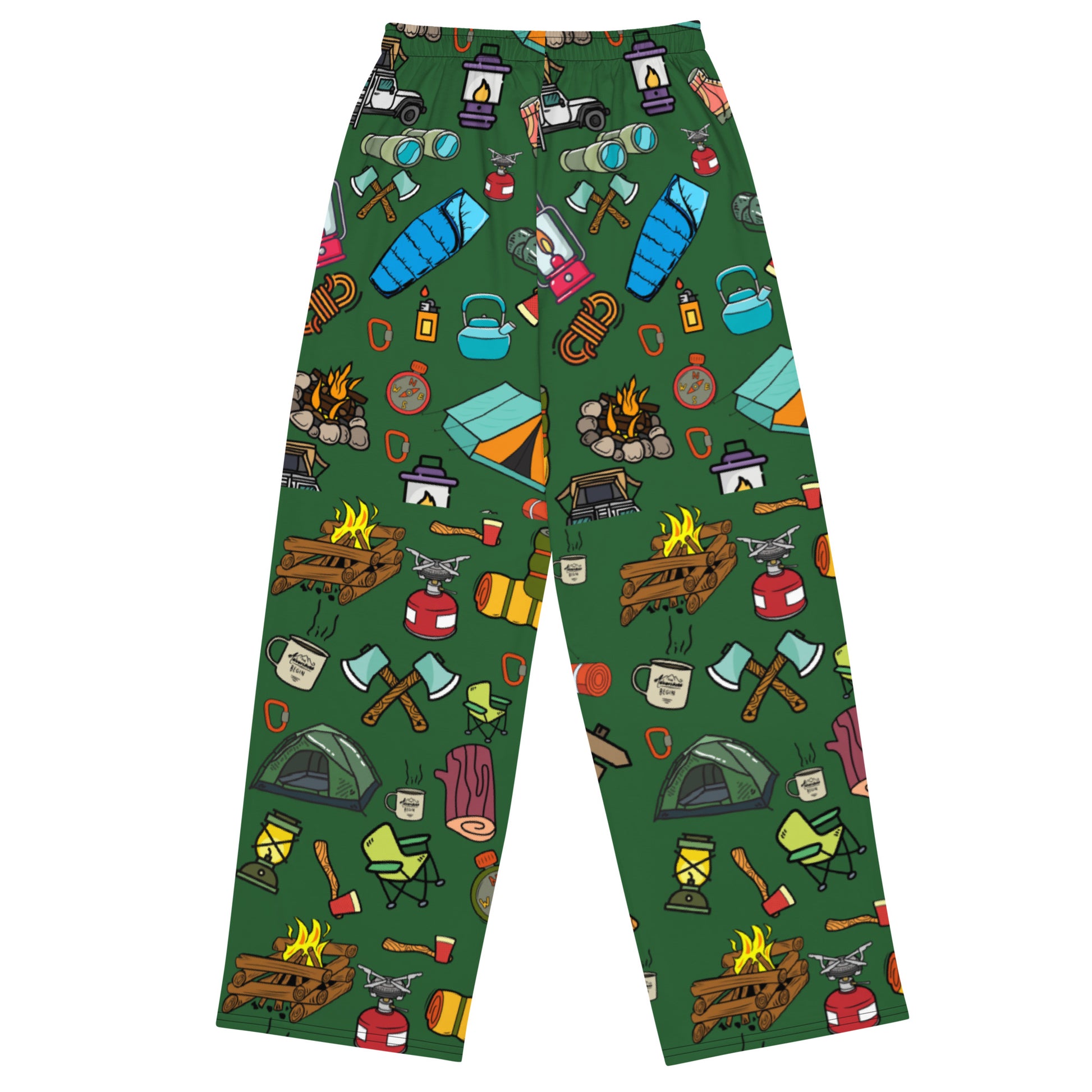 Camping unisex wide leg pants, Camping Fanny Pajama, Daily Use, Camping Tool, Camping Lover, Gift For Him, Gift For Her, Gift For Camper, All-over print unisex wide-leg pants