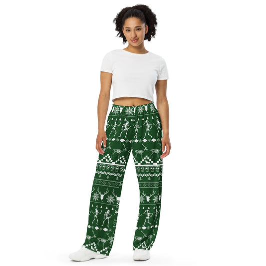 Christmas Skull All-over print unisex wide-leg pants