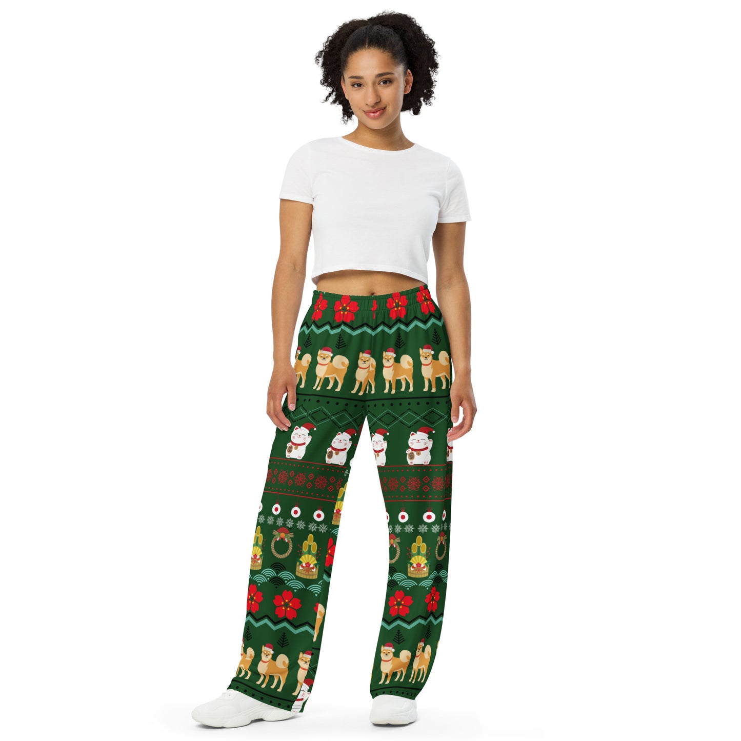 Christmas Japanese Ugly All-over print unisex wide-leg pants
