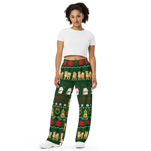 Christmas Japanese Ugly All-over print unisex wide-leg pants