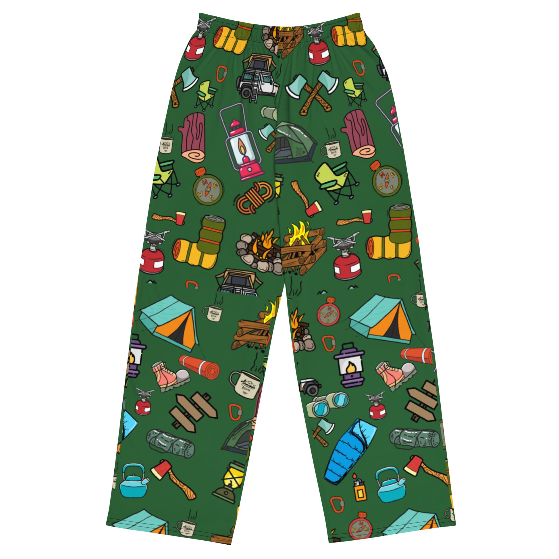 Camping unisex wide leg pants, Camping Fanny Pajama, Daily Use, Camping Tool, Camping Lover, Gift For Him, Gift For Her, Gift For Camper, All-over print unisex wide-leg pants