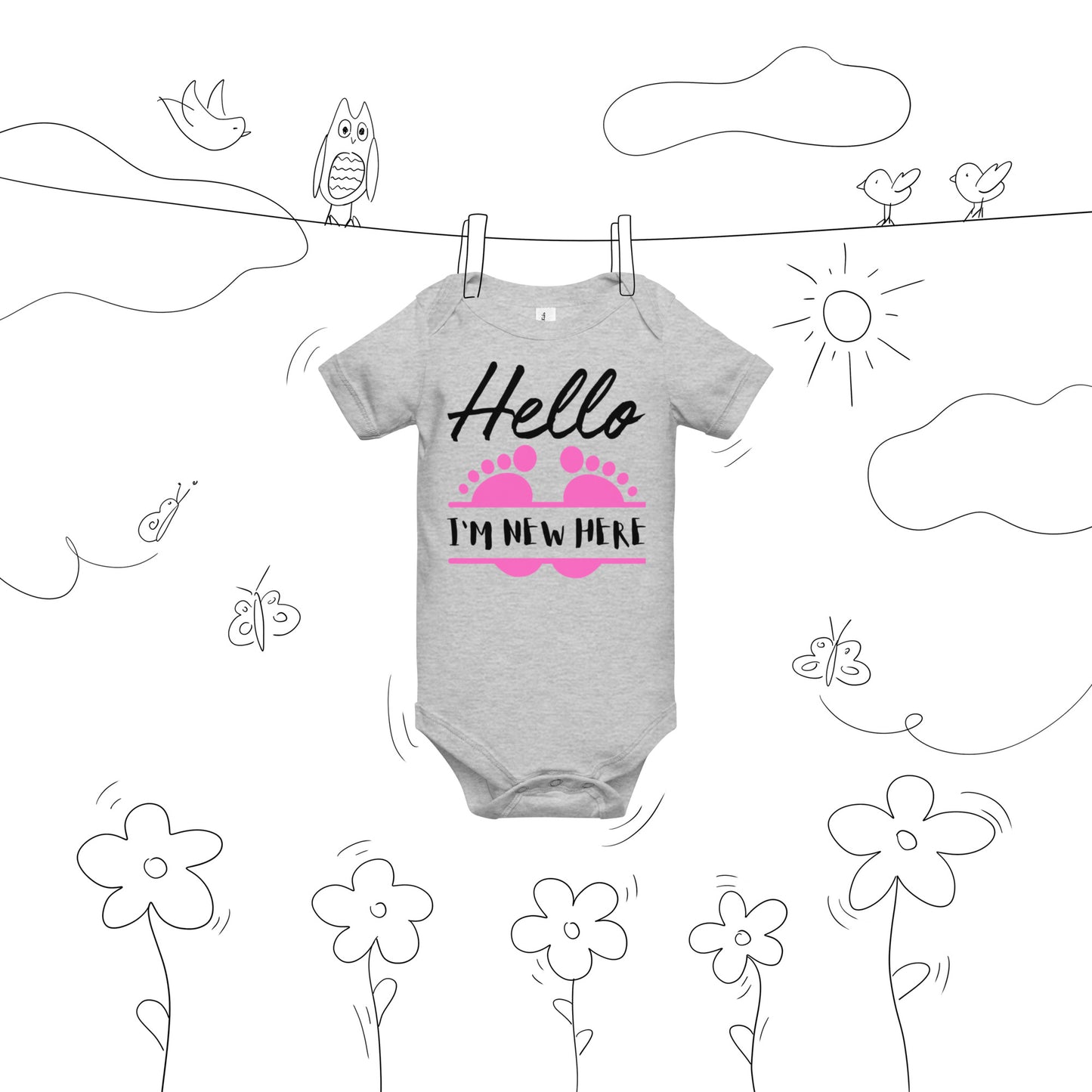 Best Gift Ever, I'm New Here, Baby short sleeve  bodysuit