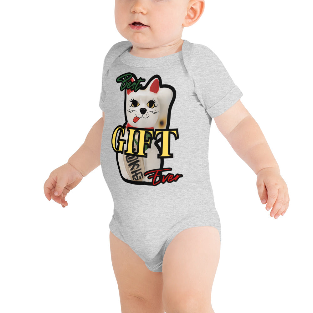 Best Gift Ever, Lucky Cat, Manekineko, Baby short sleeve  bodysuit