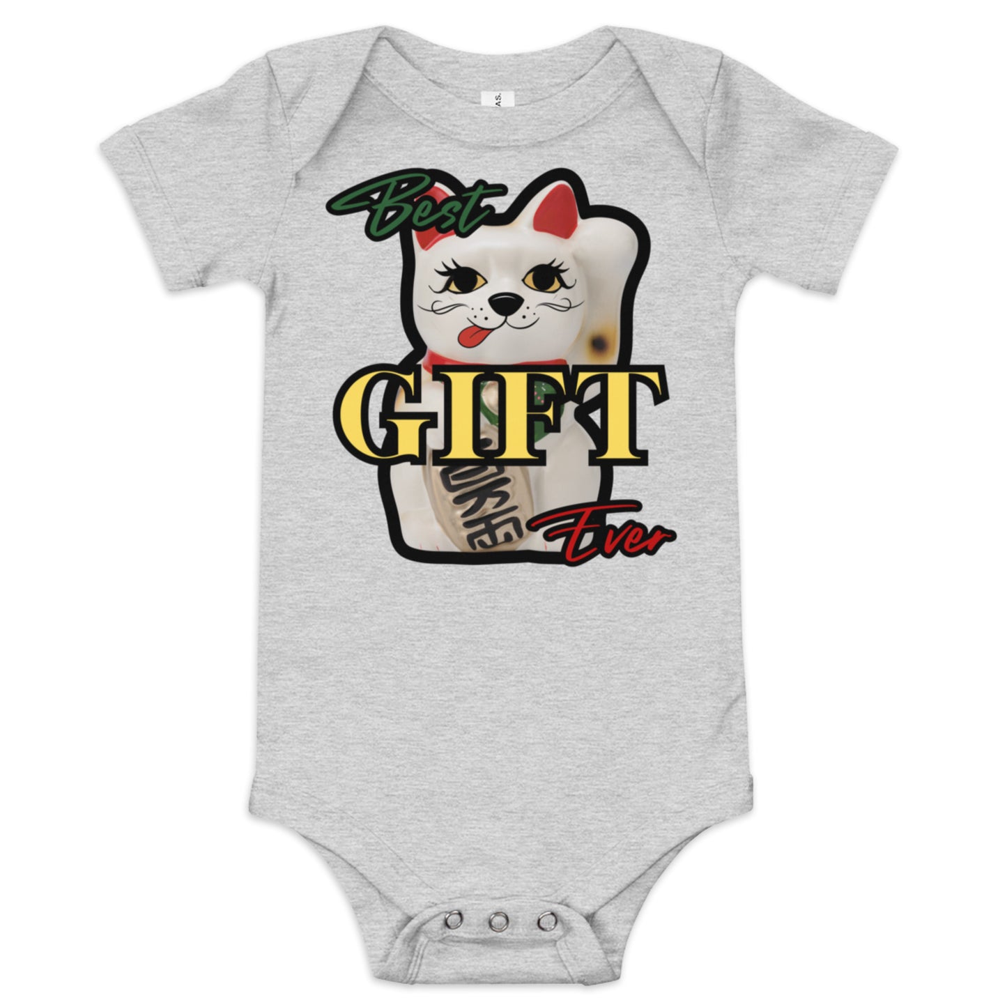 Best Gift Ever, Lucky Cat, Manekineko, Baby short sleeve  bodysuit