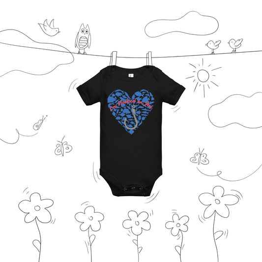 Fishing Lover Blue Baby short sleeve  Bodysuit
