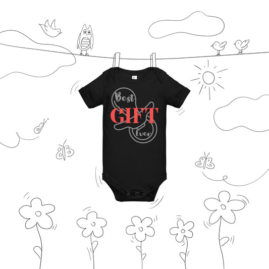 Best Gift Ever Baby short sleeve one piece  Pacifier
