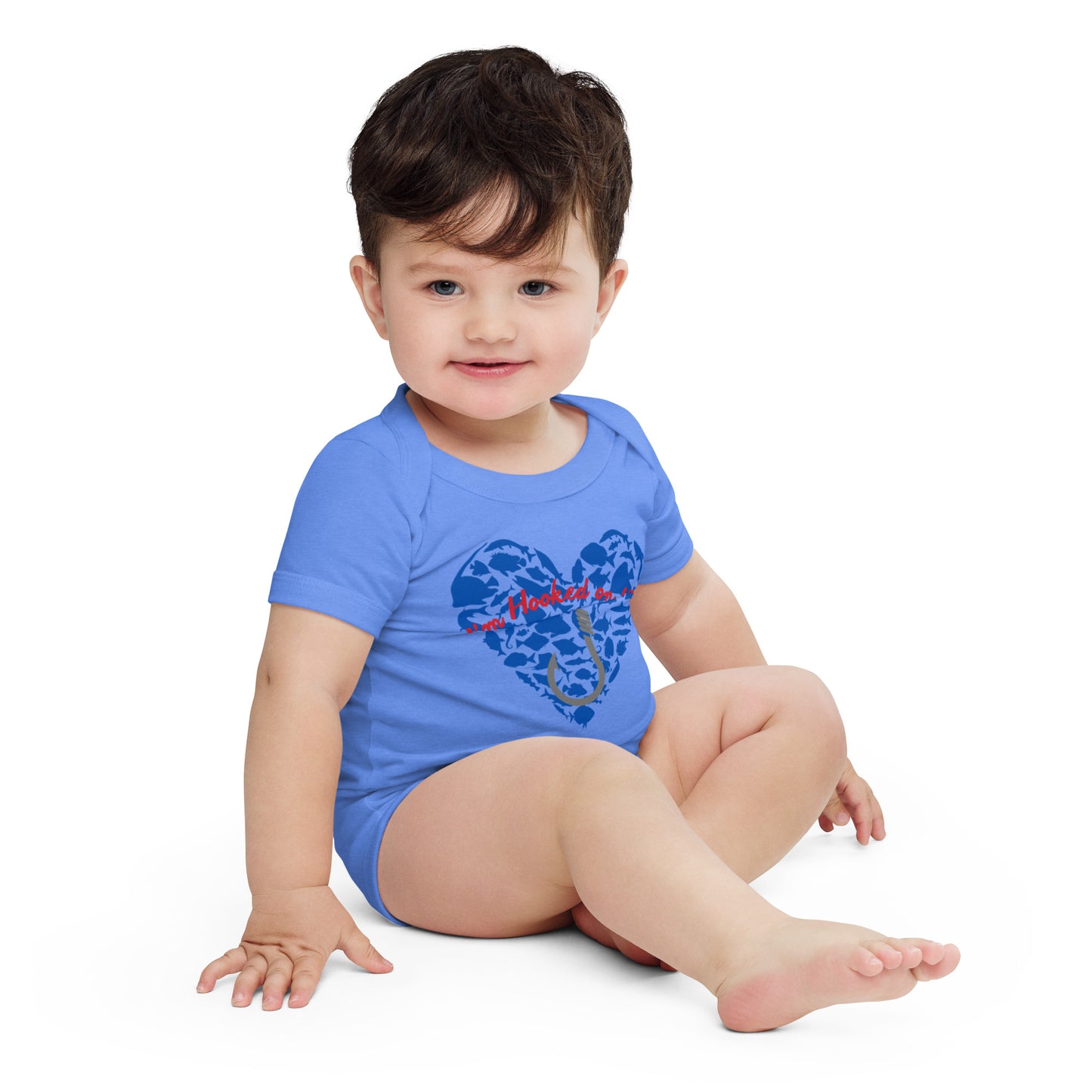 Fishing Lover Blue Baby short sleeve  Bodysuit