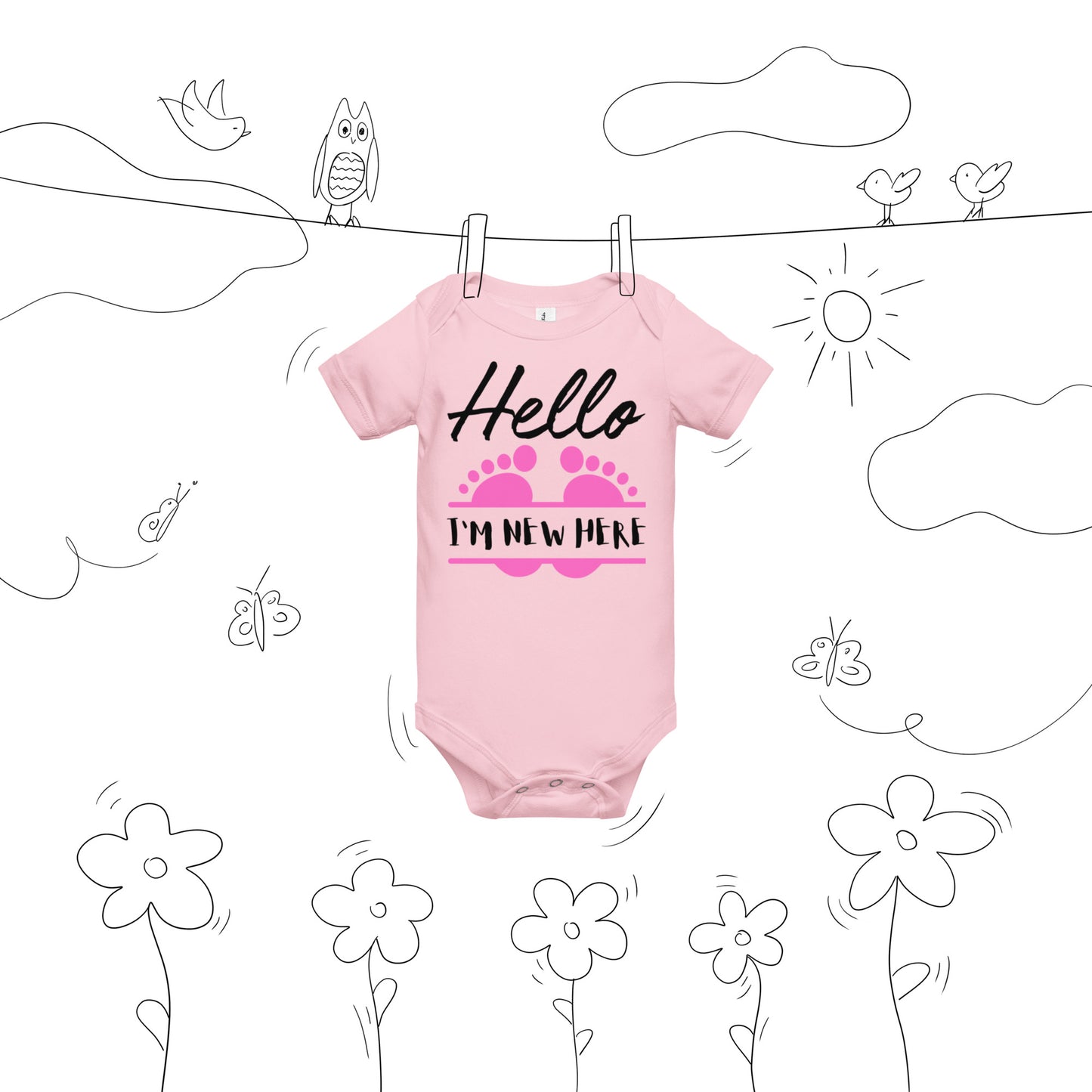 Best Gift Ever, I'm New Here, Baby short sleeve  bodysuit