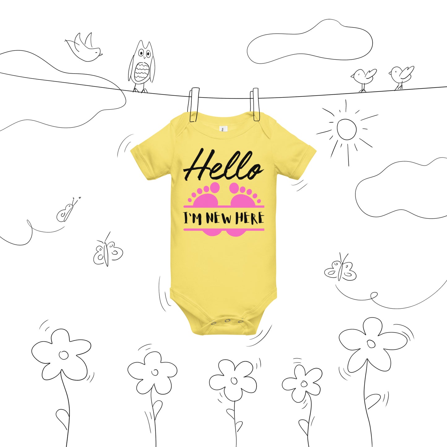 Best Gift Ever, I'm New Here, Baby short sleeve  bodysuit