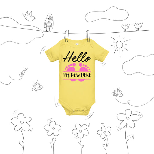 Best Gift Ever, I'm New Here, Baby short sleeve  bodysuit