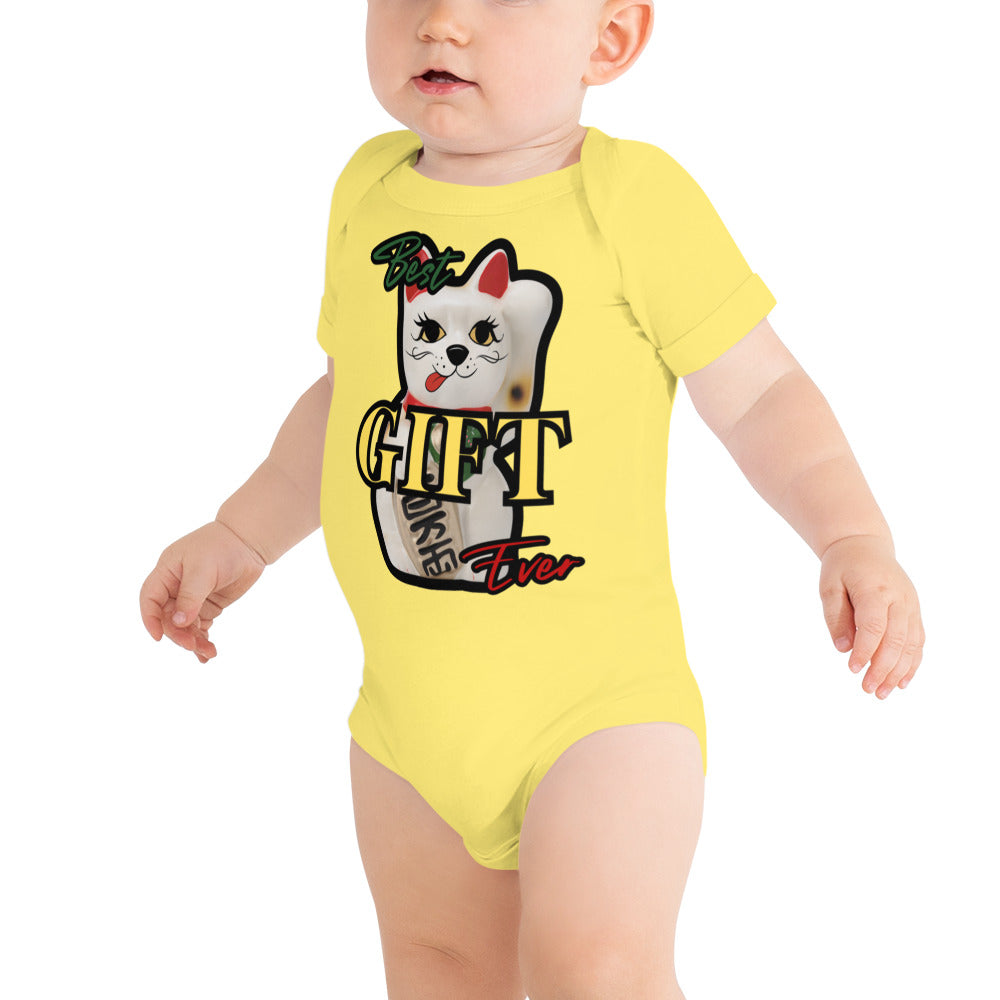 Best Gift Ever, Lucky Cat, Manekineko, Baby short sleeve  bodysuit