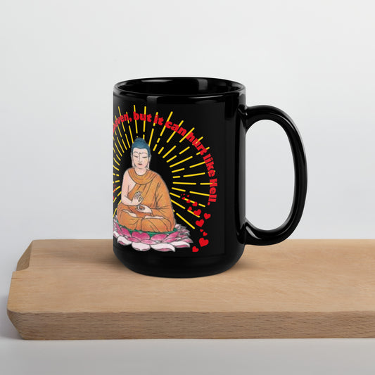 Japanese, Buddha,, Tenjoutenge  Black Glossy Mug