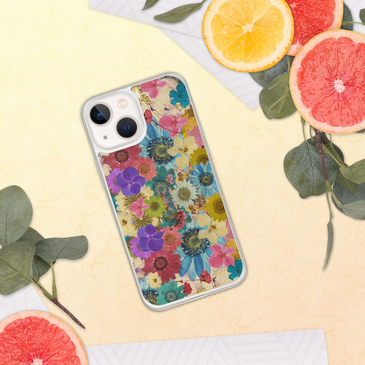 Pressed Flowers Clear Case for iPhone®