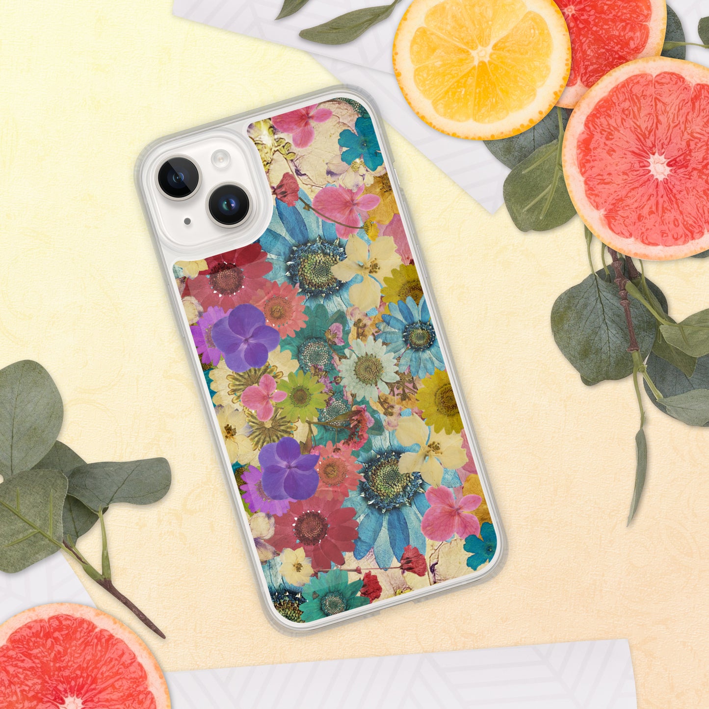 Pressed Flowers Clear Case for iPhone®