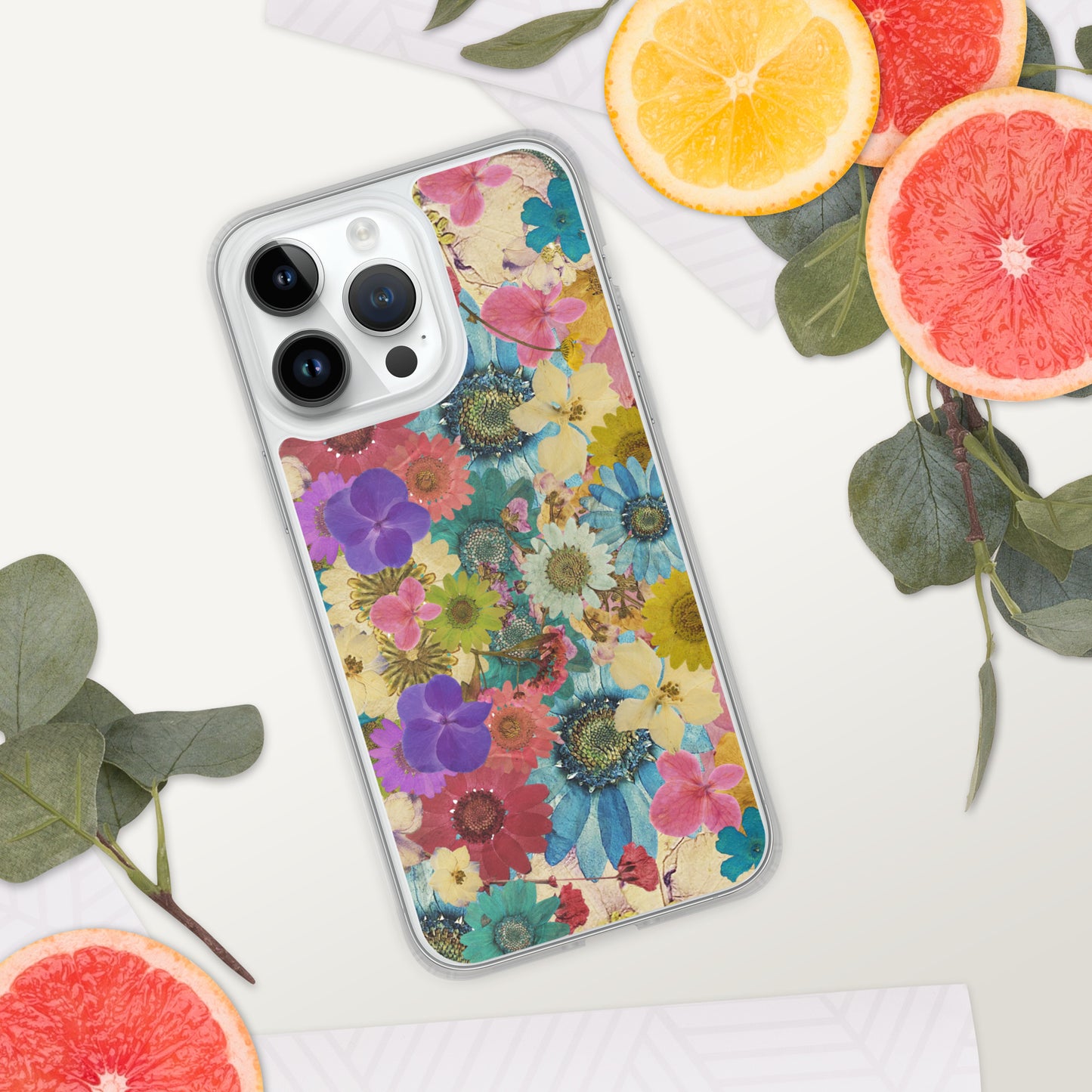 Pressed Flowers Clear Case for iPhone®