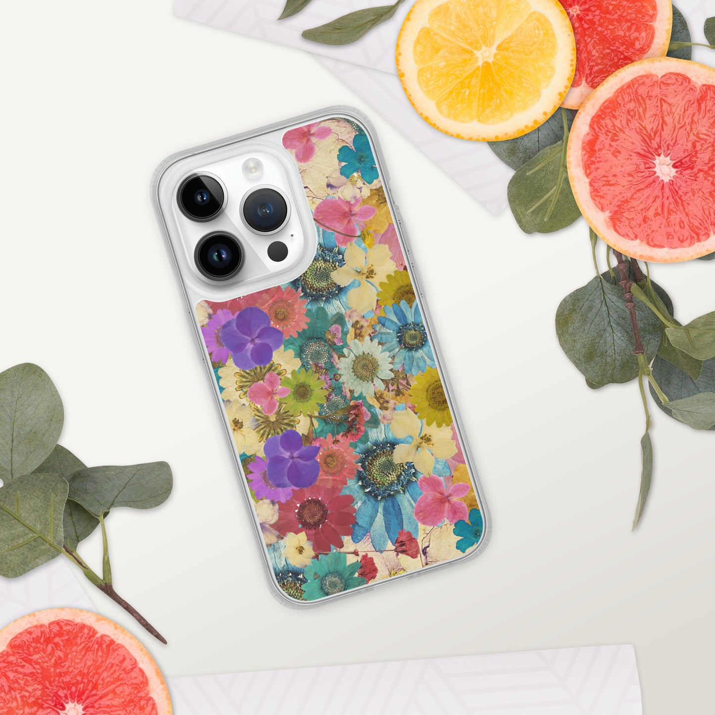 Pressed Flowers Clear Case for iPhone®