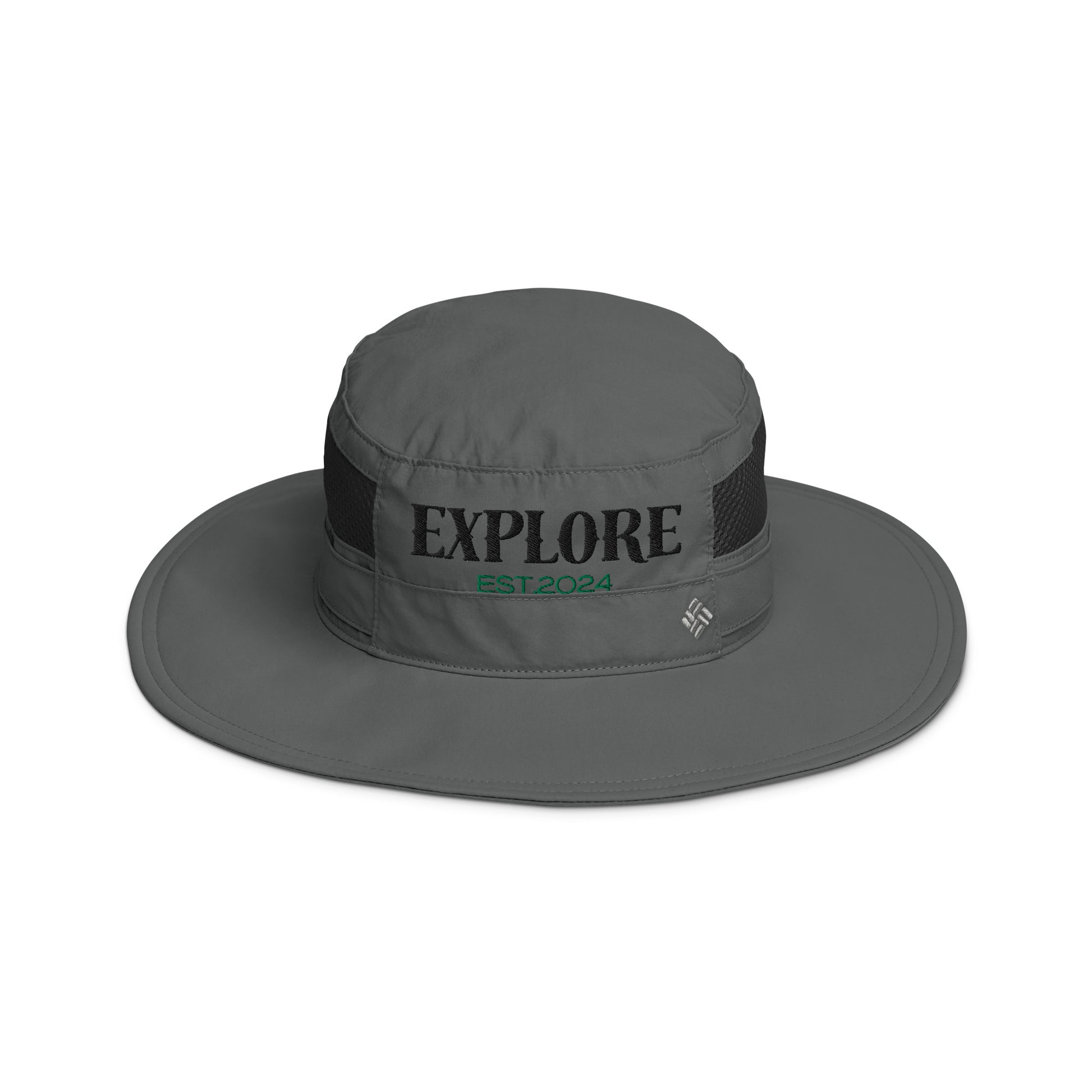 Columbia booney hat, Explore,  Adventure Hat, Camping Hat , Hiking Hat, Outdoor, Happy Camper, Mountains Trucker Hat, Gift For Outdoorsman,