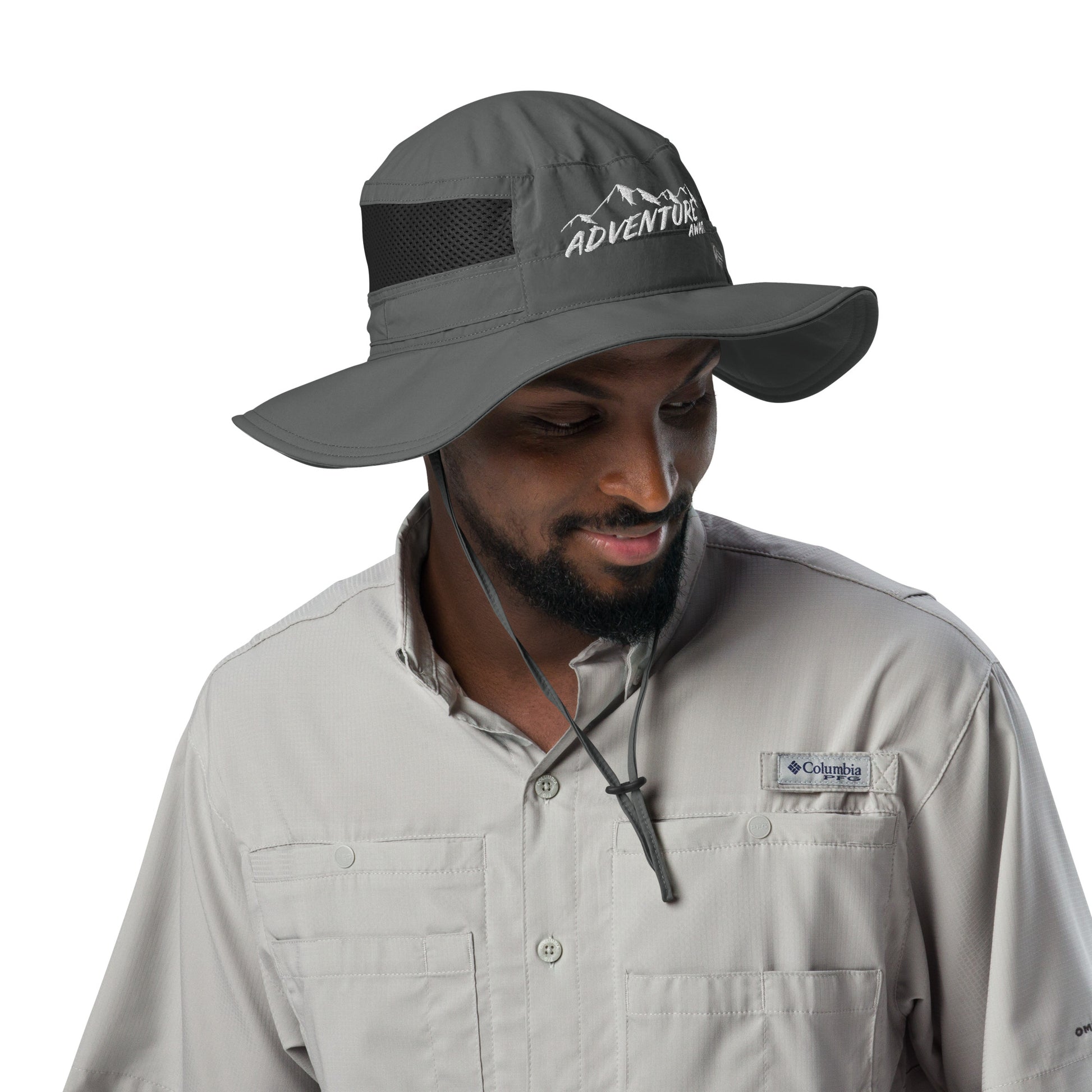 Adventure Awaits Hat, Camping Hat , Hiking Hat, Outdoor, Happy Camper, Mountains Trucker Hat, Gift For Outdoorsman, Columbia booney hatColumbia booney hat