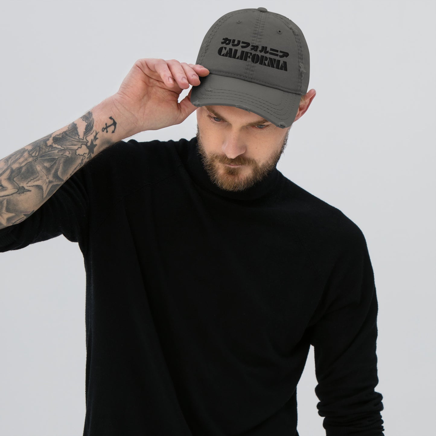 California Grizzly Bear Distressed Dad Hat