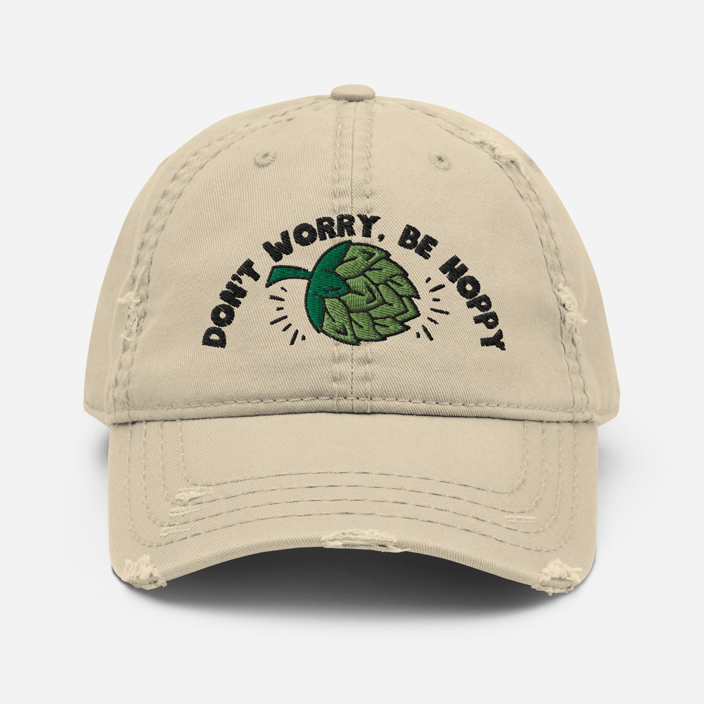 Don’t worry, be hoppy, Beer, 　Distressed Dad Hat