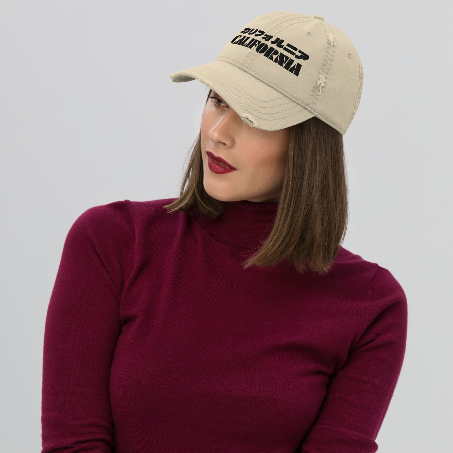 California Grizzly Bear Distressed Dad Hat