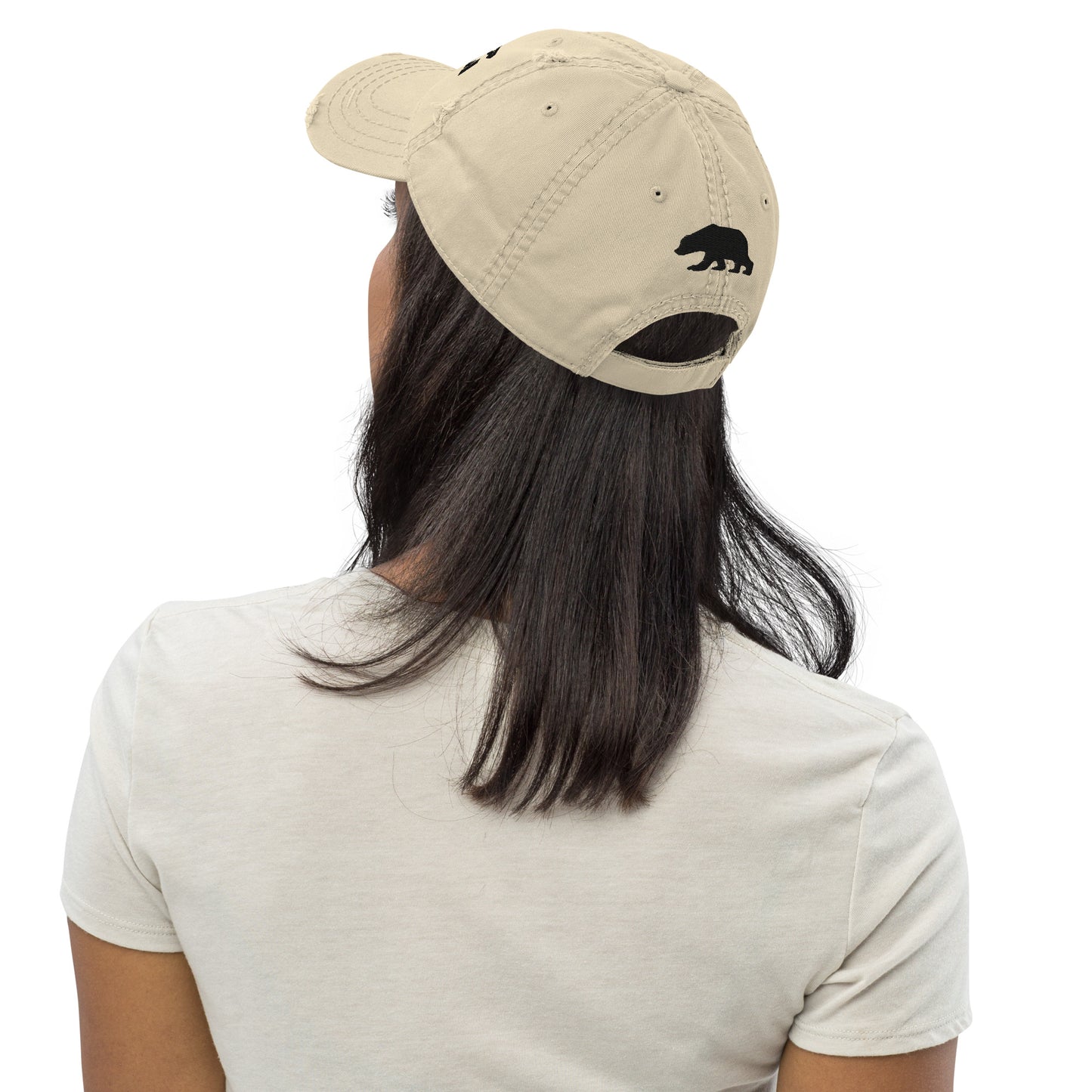 California Grizzly Bear Distressed Dad Hat