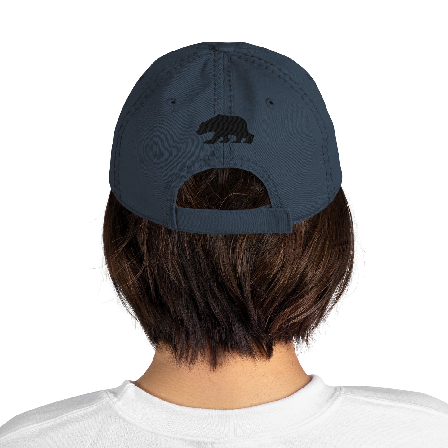 California Grizzly Bear Distressed Dad Hat