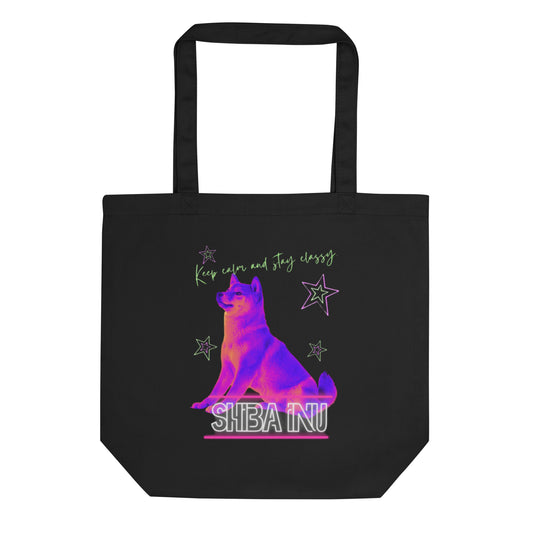 Shiba Inu Neon Eco Tote Bag