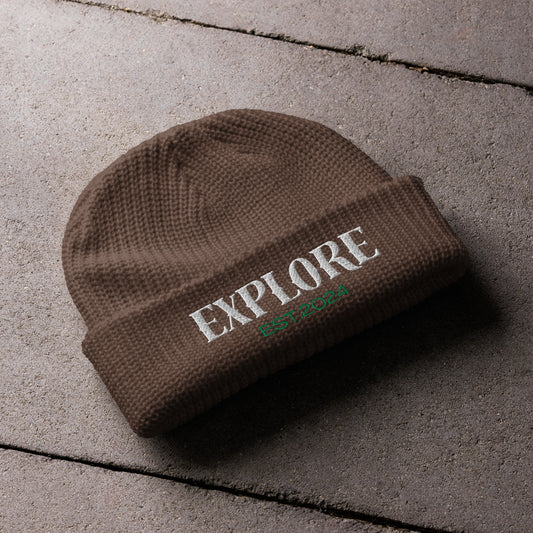 Explore, Adventure, Camping, Unisex Beanies, Beanies for men, Trend, Best Seller,  Docker cap, camping hat, outdoor Beanie, Fisherman beanie