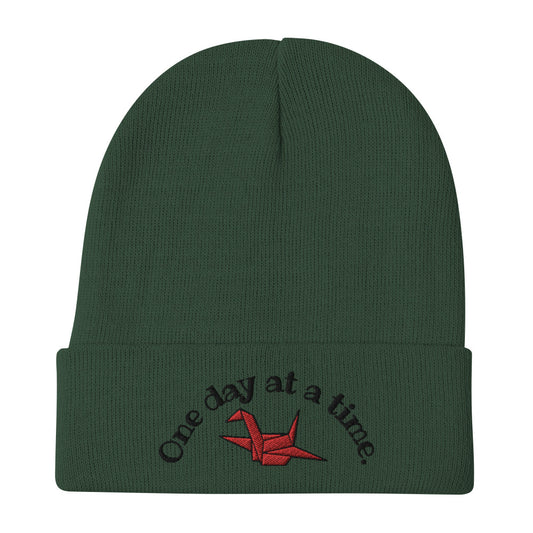 ORIGAMI, orizuru, cranes, Embroidered Beanie