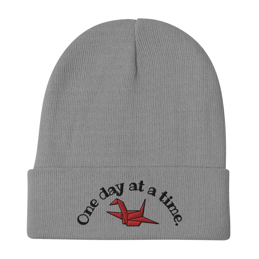 ORIGAMI, orizuru, cranes, Embroidered Beanie