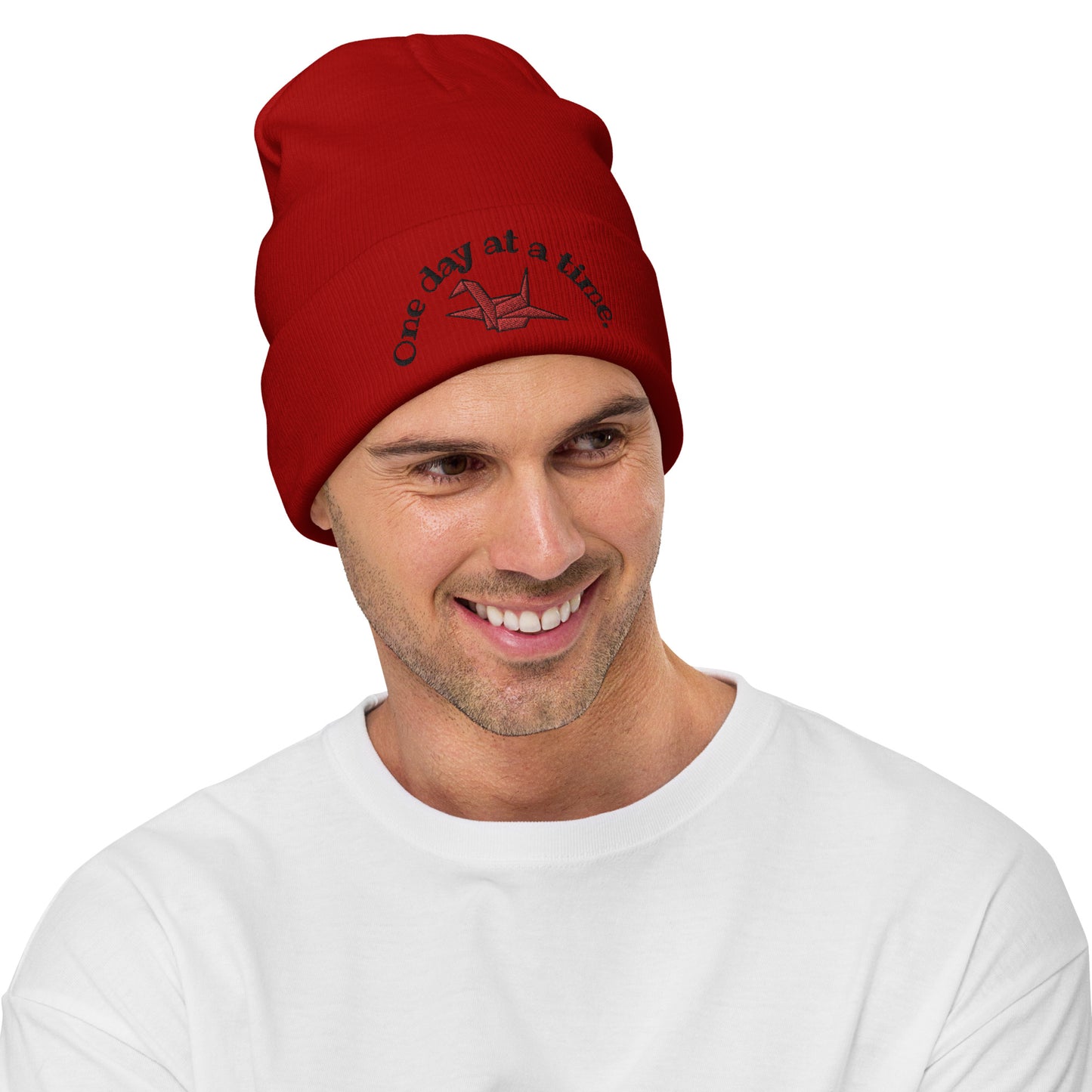 ORIGAMI, orizuru, cranes, Embroidered Beanie